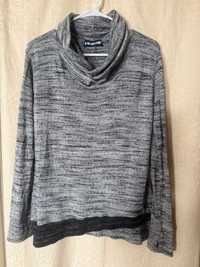 Ink Love and Peace Sweater, Women’s  Medium Gray Cowl Neckline Pullover Sweater